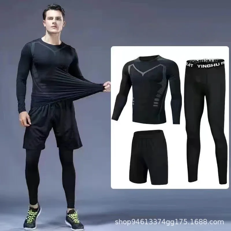 

Sports Suit Men's Quick-drying Tights Short-sleeved Running Fitness Suit Men's Training Shorts Basketball Running Sweatsuits Set