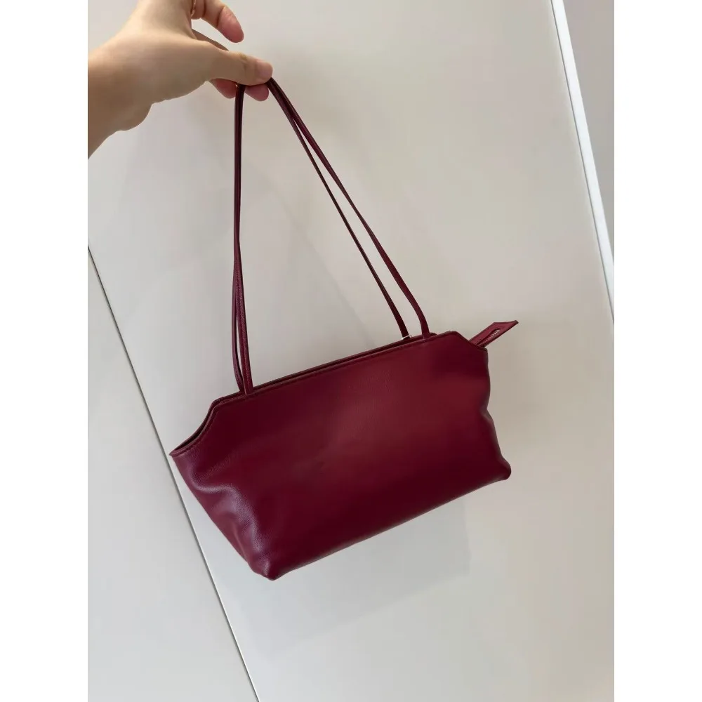 Hot-selling New Water-dyed Sheepskin Inside and Outside Minimalist Advanced Sense Commuting Shoulder Underarm Handbag Female