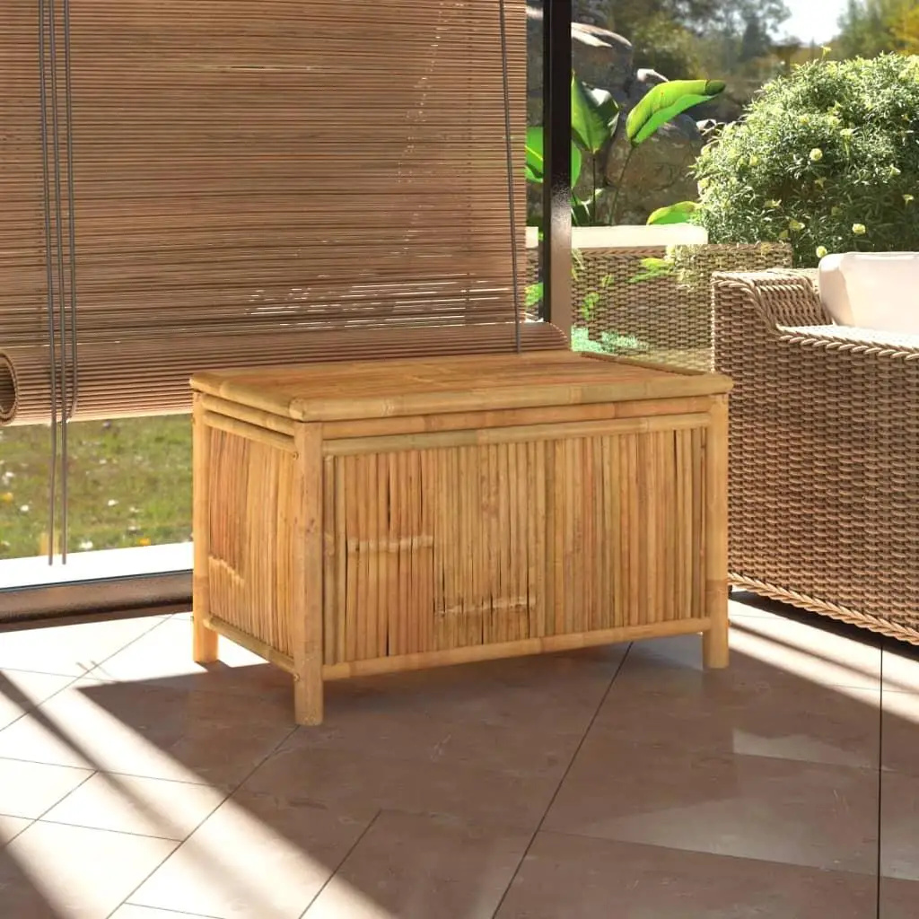 Bamboo Patio Storage Box 35.4x20.5x21.7 Outdoor Furniture Organizer