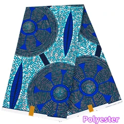 XIAOHUAGUA Ankara African Polyester Wax Prints Fabric Bazin Riche High Quality 6 Yards Cloth for Party Dress