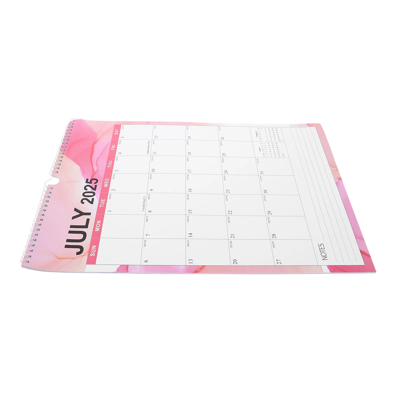 

2026 Wall English Calendar Academic Year Daily Spiral Planner Paper and Iron Ring