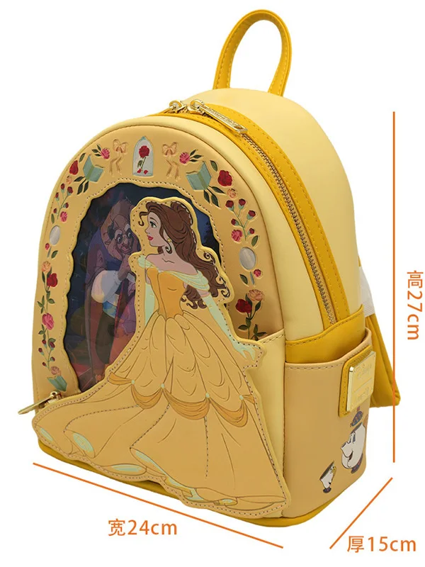 

Loungefly Beauty and The Beast 3D Backpack Women's Fairy Tale Bookbag Kids School Bag