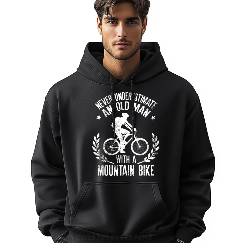 

Never Underestimate An Old Man With A Mountain Bike White Graphic Tee Mens Hoodie Normal Christmas Sweater