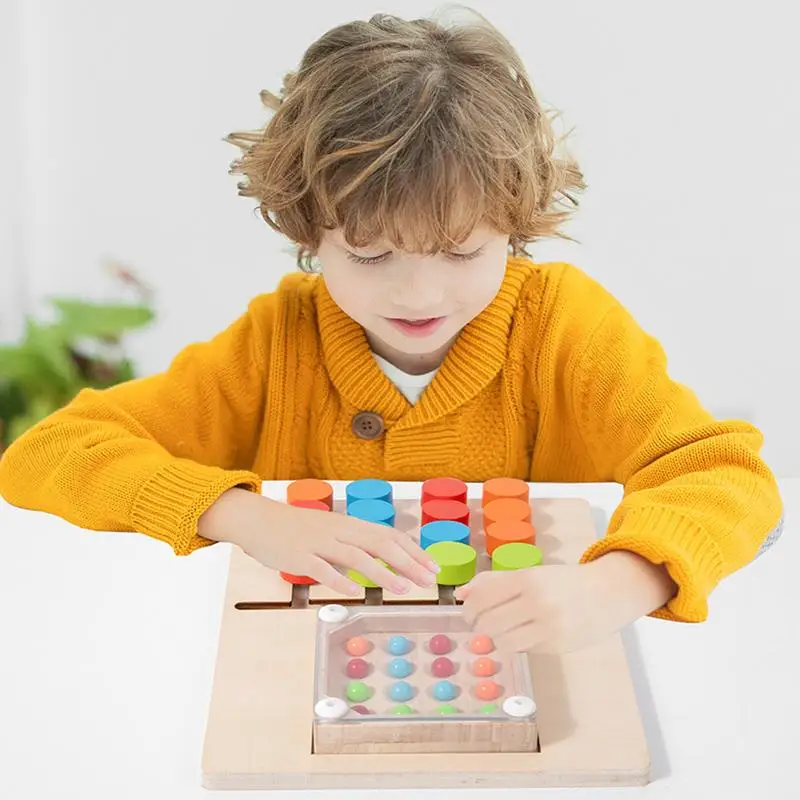 Casse-tête à glissière en bois pour enfants, jeu de table assressenti, documents de mouvement à quatre couleurs, fournitures de chambre pour les irritations des tout-petits