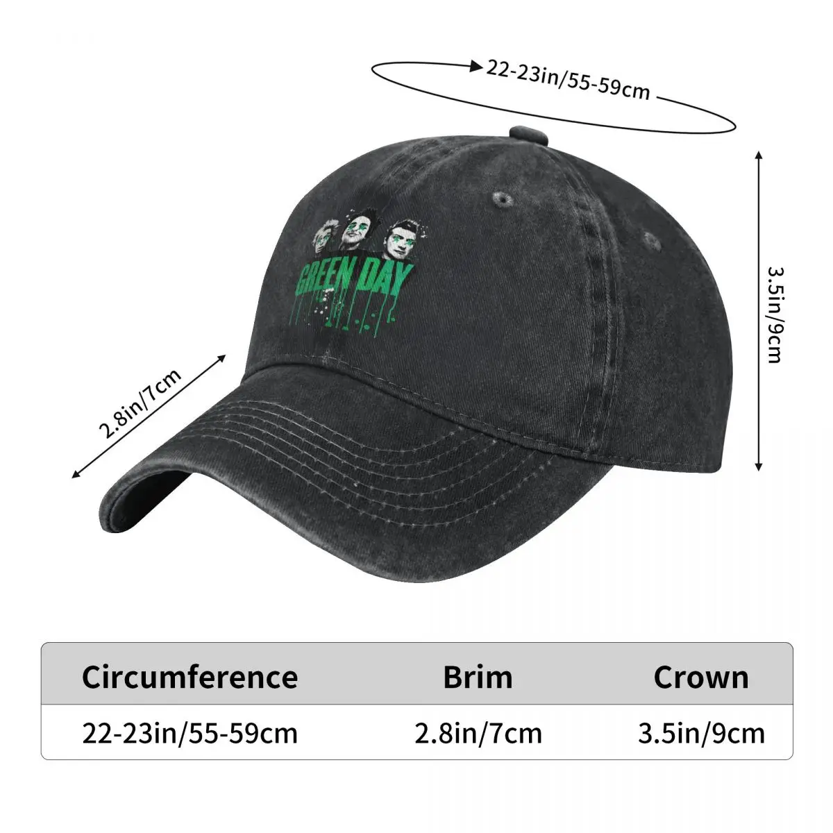 Band Green Days 2024 Tour Washed Baseball Cap Dookie Saviors Trucker Hat Summer Unisex Teens Kpop Rock Sunshade Snapback Cap