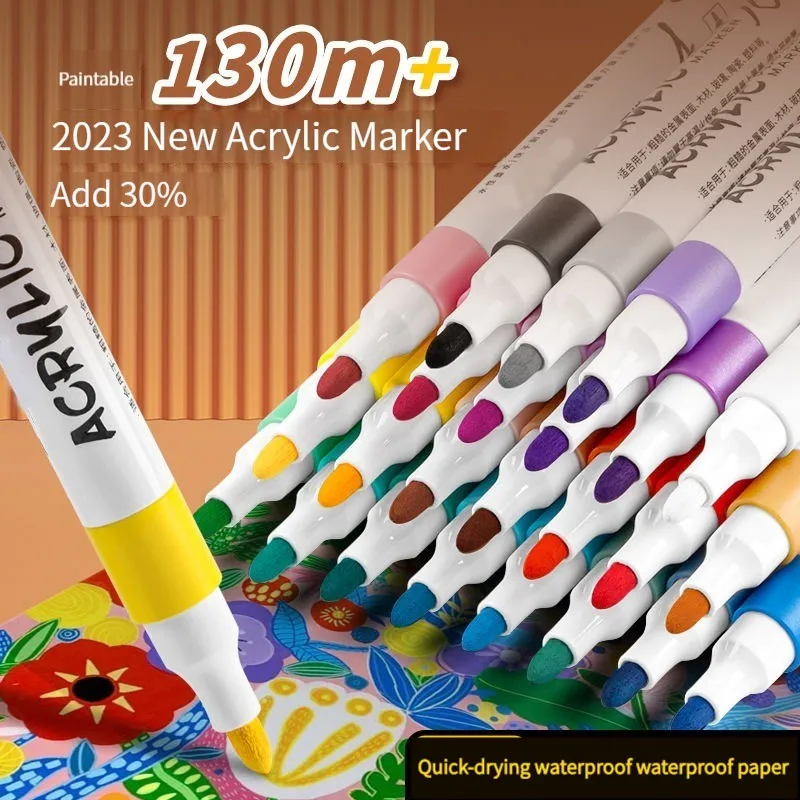 

48 Colors Art Marker Acrylic Paint Pen for Rock Painting Stone Ceramic Glass Wood Canvas DIY Graffiti Drawing Painting Supplies