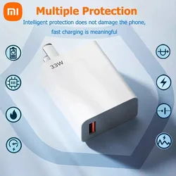 Xiaomi Original 33W Charger Adapter Turbo Fast Charge Usb Type-C Cable For Xiaomi Poco X5 X4 M5S X3 Pro Redmi Note 12 13 12R 13R