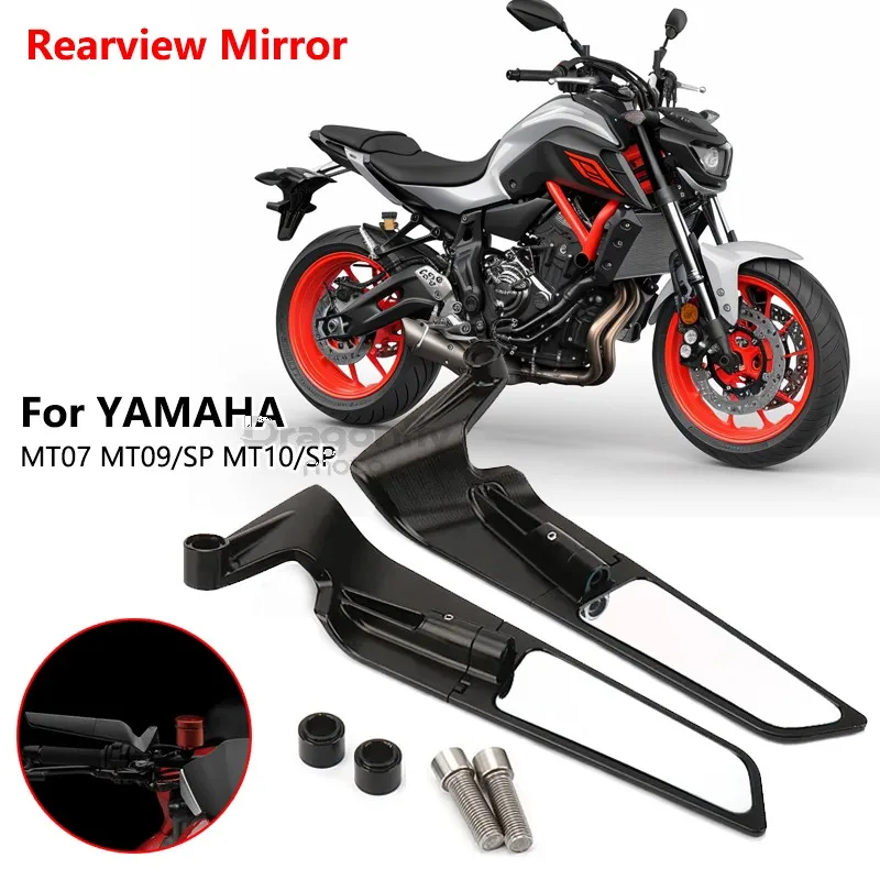 

For YAMAHA MT 07 MT07 MT 09 MT09 SP MT 10 MT10 SP Motorcycle Wing Mirrors Rearview Rotating NEW Rearview Side Mirror