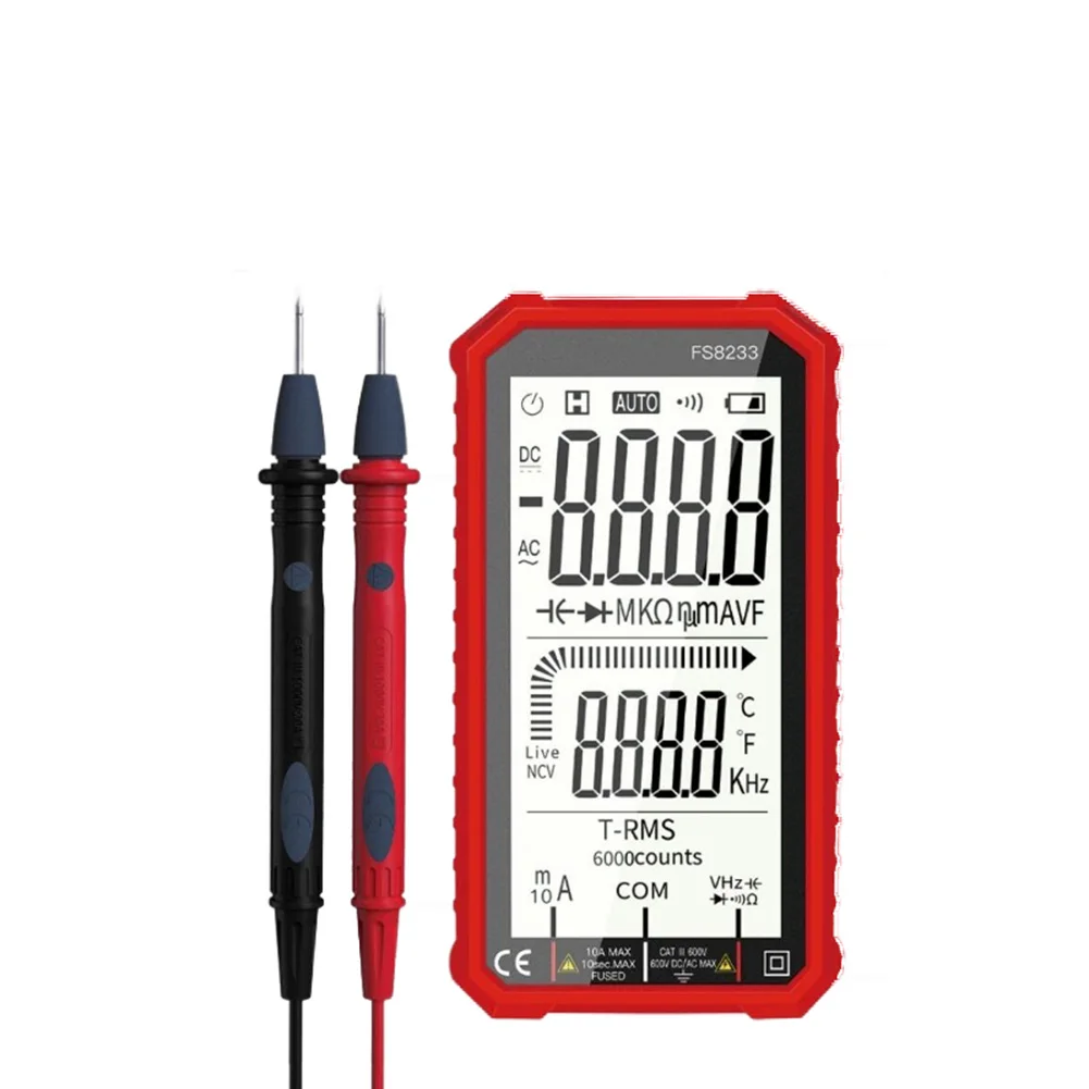 

Полноэкранный 4-точечный 7-дюймовый интеллектуальный мультиметр с автоматическим определением напряжения переменного/постоянного тока, сопротивление, емкость, температура, тестер NCV