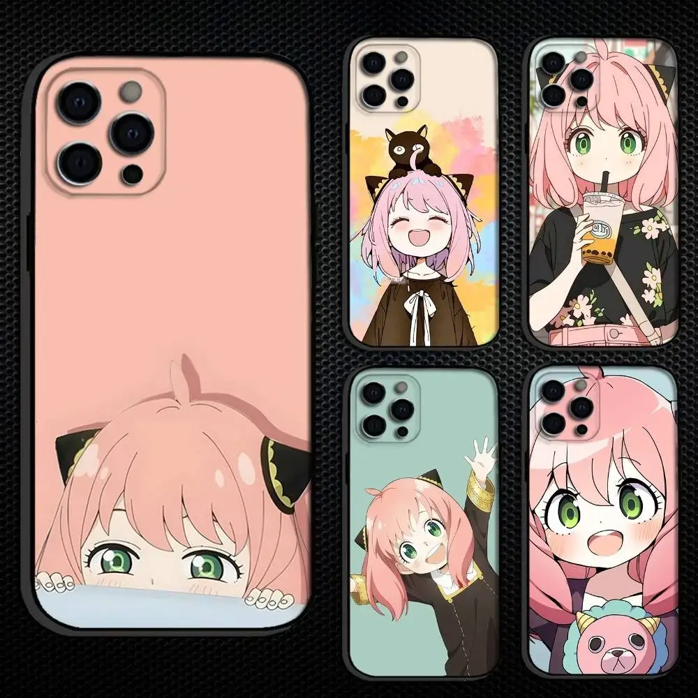 

Cute S-Spy F-Family Anya Phone Case For iPhone 16,15,14,13,12,11 Plus,Pro Max, Others Soft Black Cover