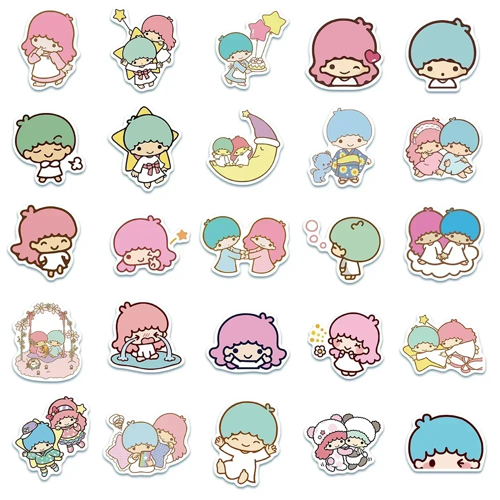 Cute Sanrio Little Twin Star Stickers Aesthetic Kawaii Cartoon Kuromi Decal Laptop Phone Motorcycle Sticker for Kids Girls Toy