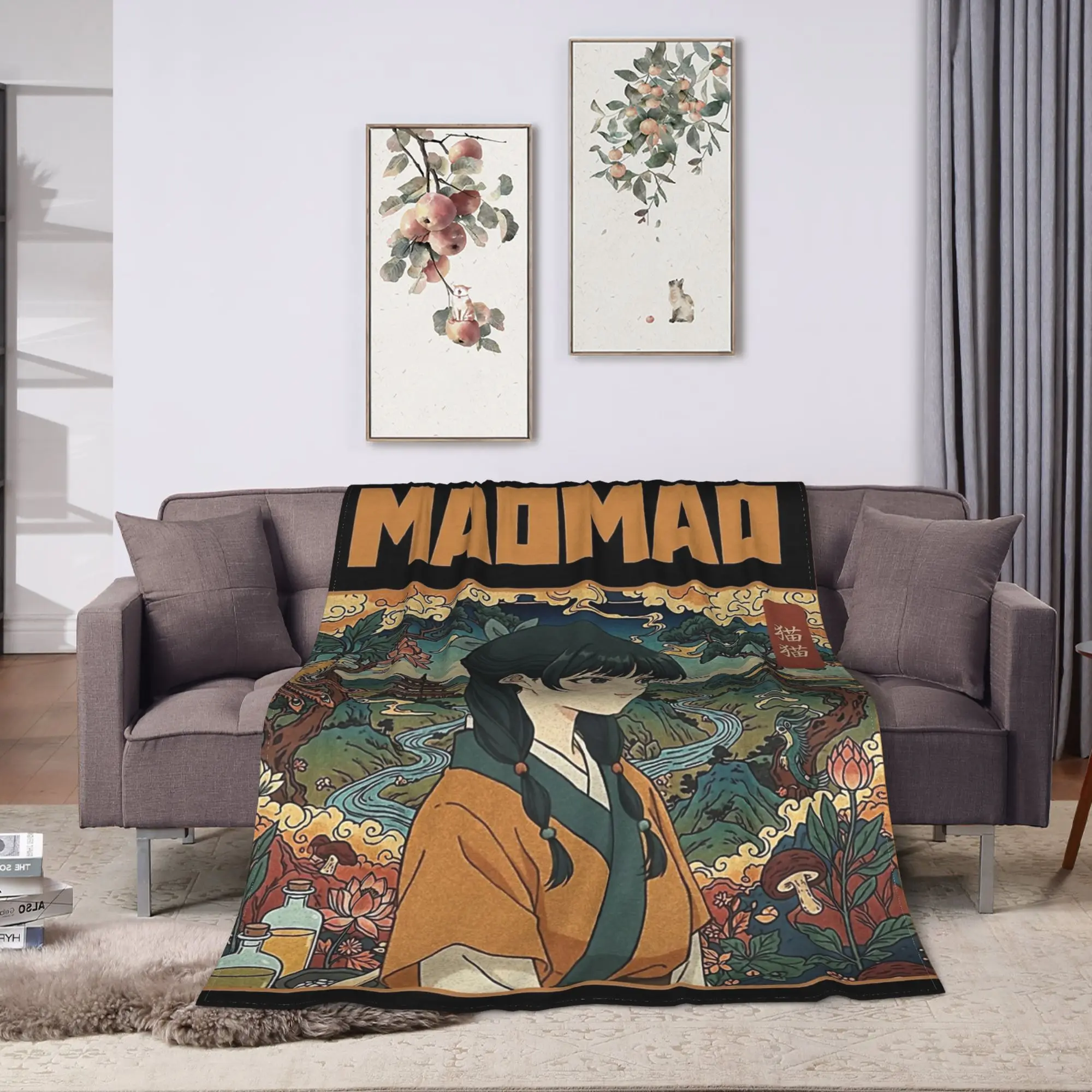 薬屋日記猫猫ぬいぐるみブランケット子供用フランネルスローブランケットホームデコレーション暖かい柔らかいカスタマイズされた高品質ベッドスプレッド