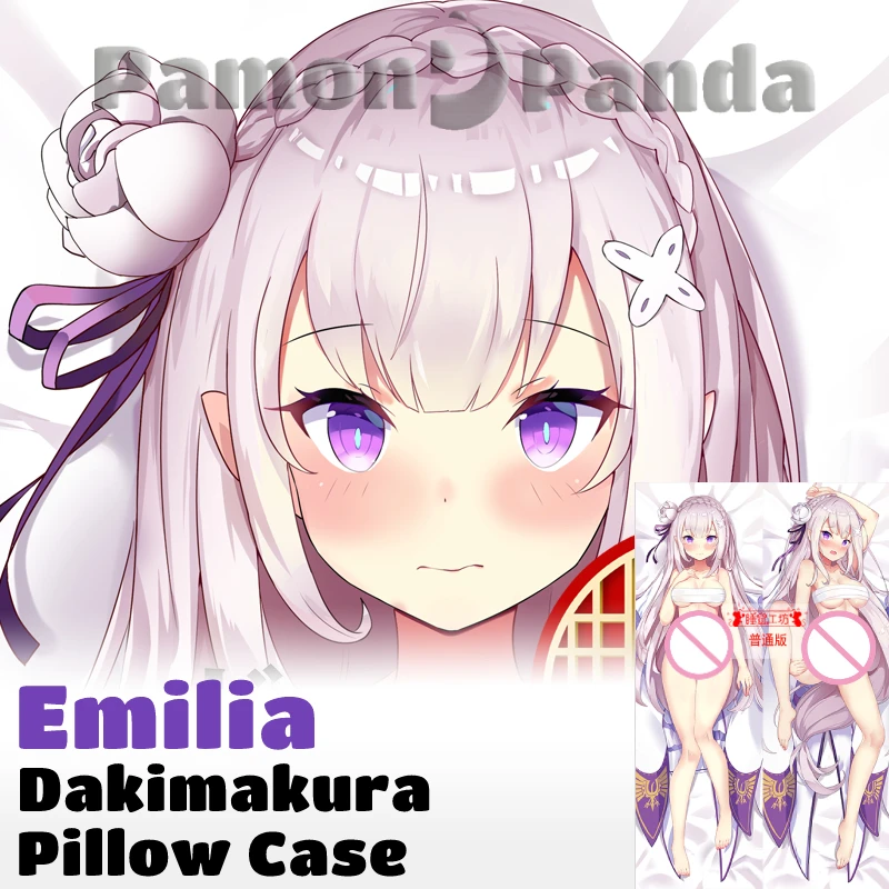 

Re Zero Emilia Dakimakura Anime Pillow Case Hugging Sexy Fullbody Pillowcase Home Cushion Cover Bedding Decor Otaku Gift