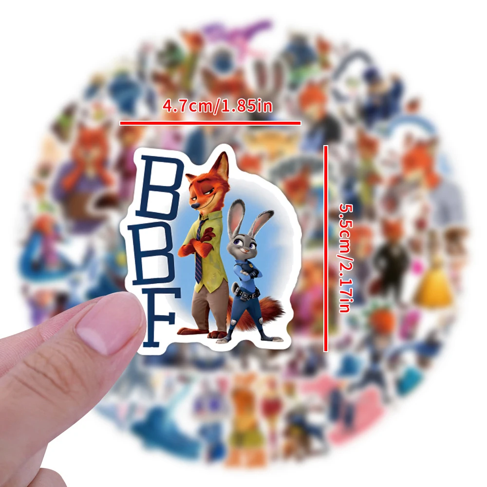 10/30/50pcs Classique Anime Film Zootopia 2 Autocollants Drôles Autocollants Décoratifs Ordinateur Portable Planche À Roulettes Téléphone Voiture Mignon Dessin Animé Autocollant Jouet