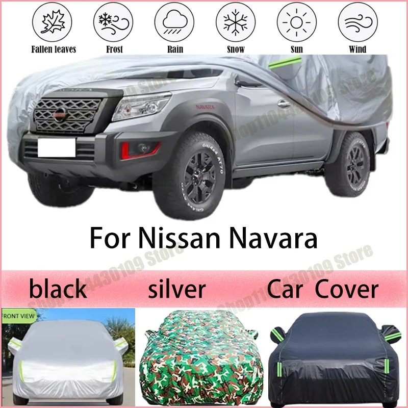 

For Nissan Navara Car Cover Waterproof Summer Sun Shade Anti-UV Winter Rain Snow Prevent Cover