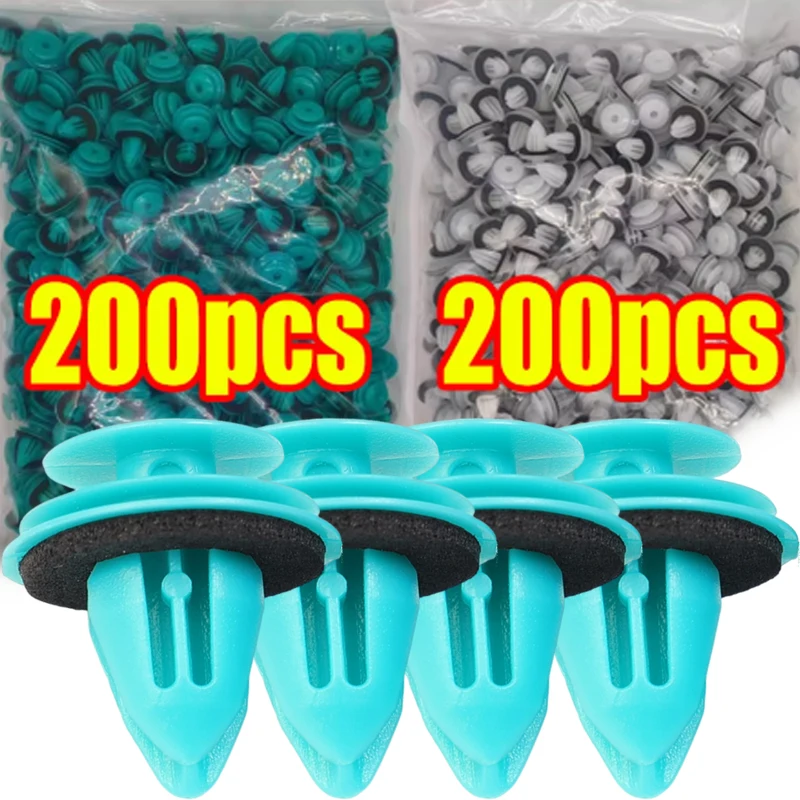 Auto Fasteners Rivets Bumper Clip Fasteners Green/White Nylon Clips with Sealing Ring Bumper Retainer Suit Car Door Panel Clips
