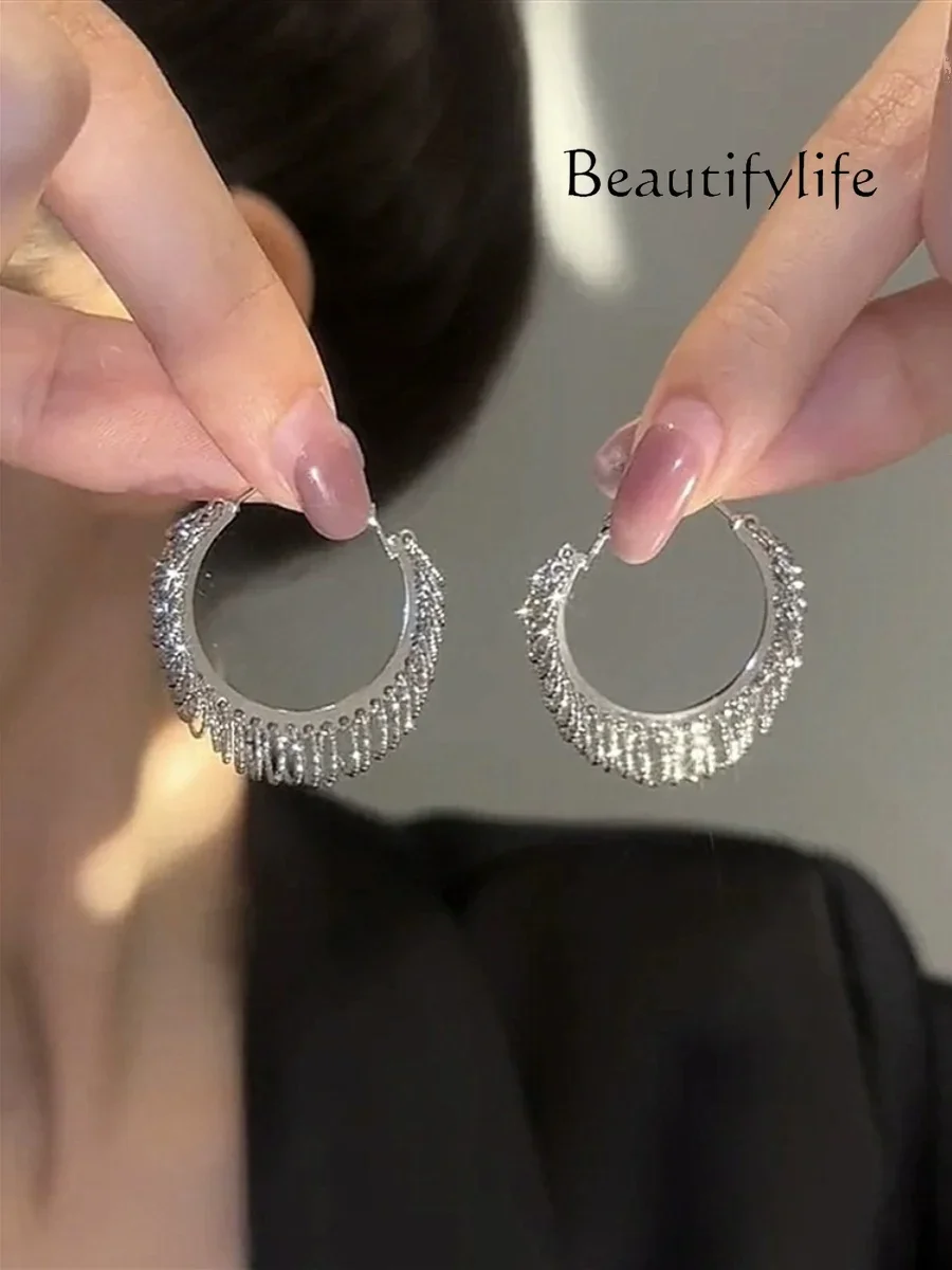 

Sterling silver fashion simple temperament earrings niche high-end earrings