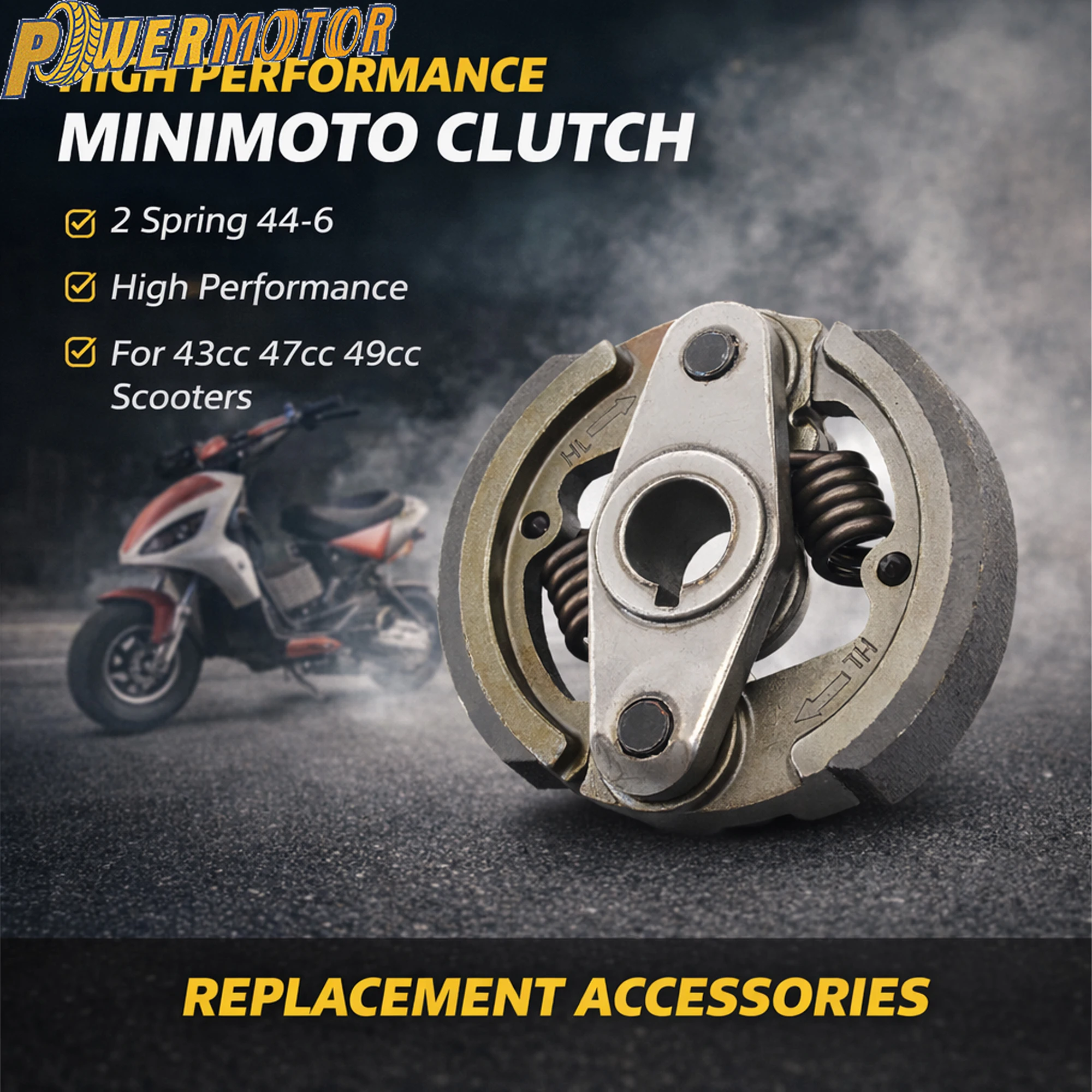 

For 43cc 47cc 49cc Minimoto Clutch Throw Block 2 Spring 44-6 High Performance 2 Stroke Scooter Engine Replacement Accessories