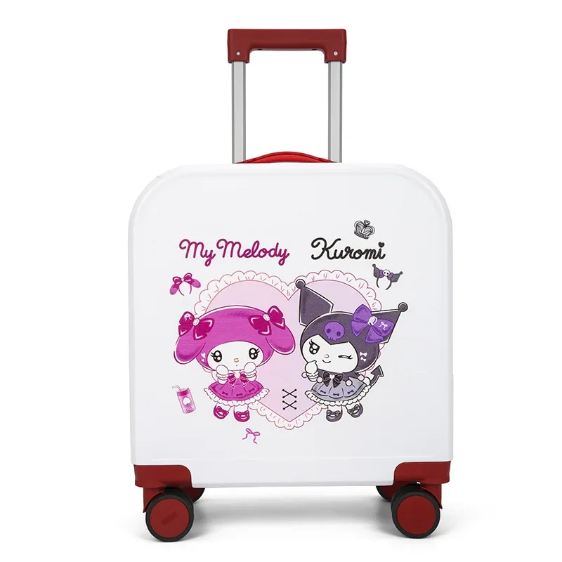 مرحبا كيتي الكرتون الطفل حقيبة سانريوس الأطفال الأمتعة فتاة صغيرة 20 بوصة كلمة المرور الصعود صندوق طالب حقيبة سفر