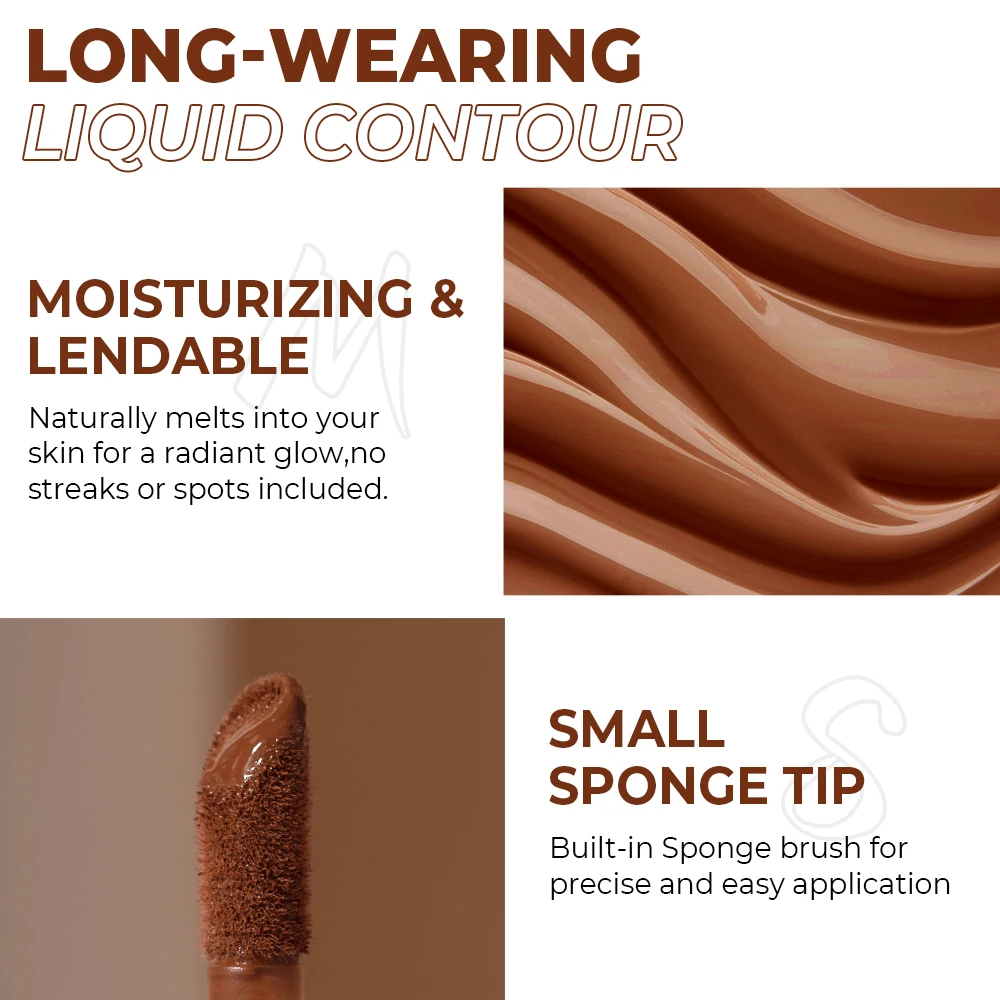 مجموعة مكياج للوجه مكونة من 3 قطع/مجموعة من بيوتي جلاز، كونسيلر + كونتور + منتفخة مسحوق، تغطية كاملة غير لامعة مقاومة للماء تدوم طويلاً