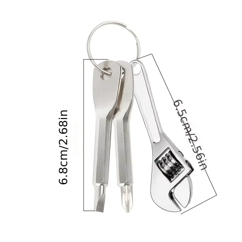 3-Piece mini Portable Screwdriver Set, Multifunctional mini Wrench Keychain - Suitable for Bicycle and Motorcycle Repair Tools view 6