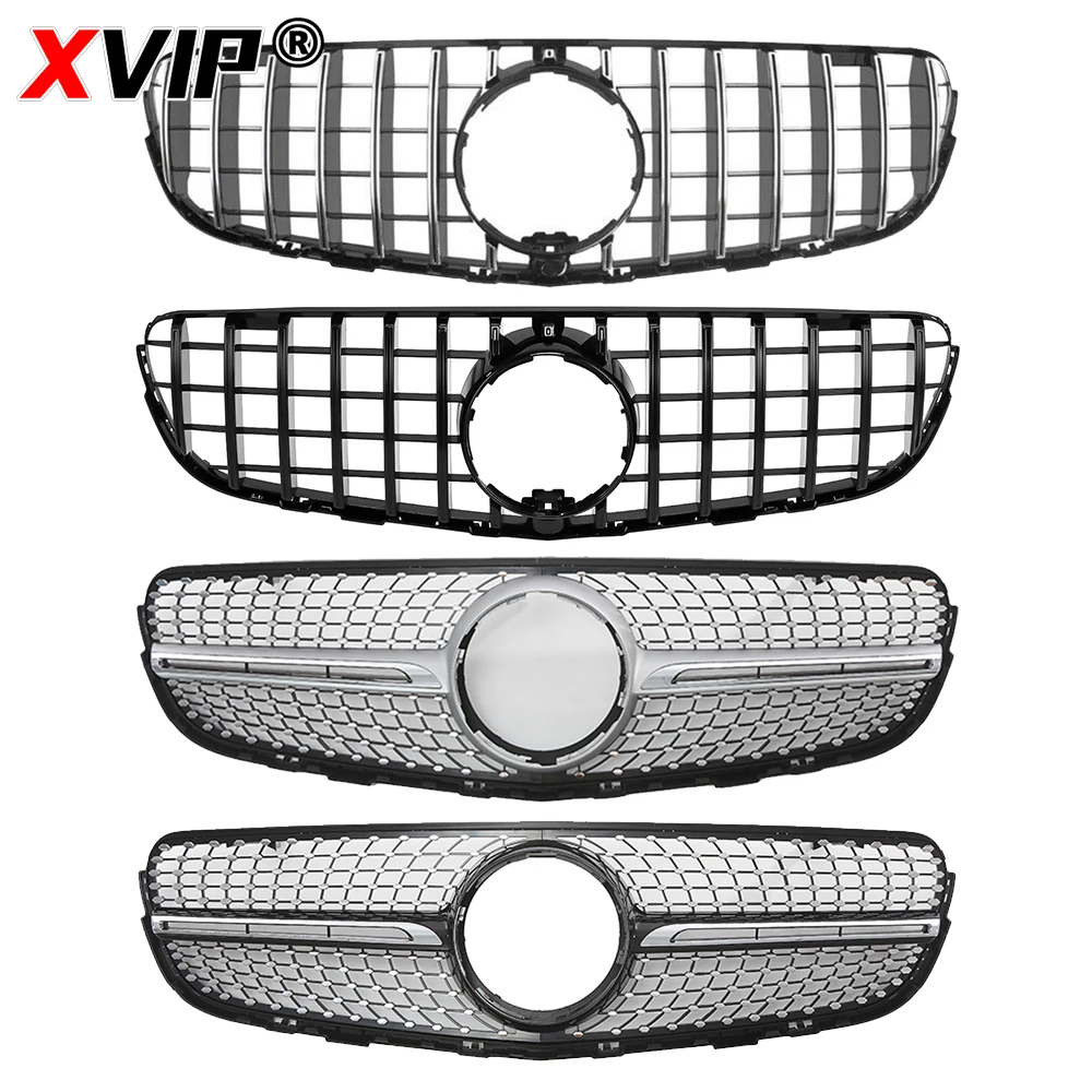 XVIP Chrome Diamonds Style Racing Grille For Mercedes Benz GLC X253 15-19 GLC250 GLC300 GLC350e GTR Style Front Bumper Grilles