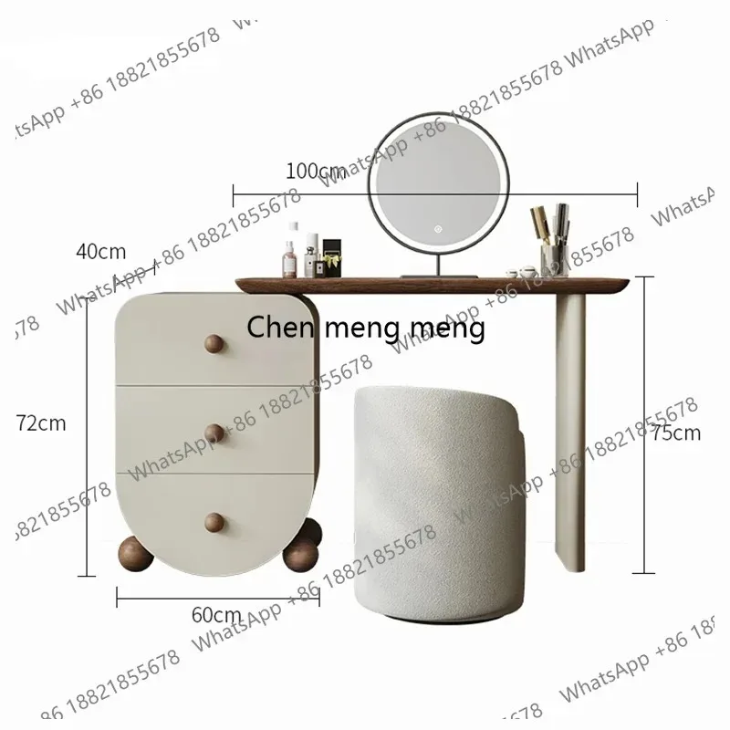 K153  K153  Premium Luxury Mirror Vanity Table Style Trendy Modern With Drawers Vanity Table Makeup Storage Penteadeira Bedroom