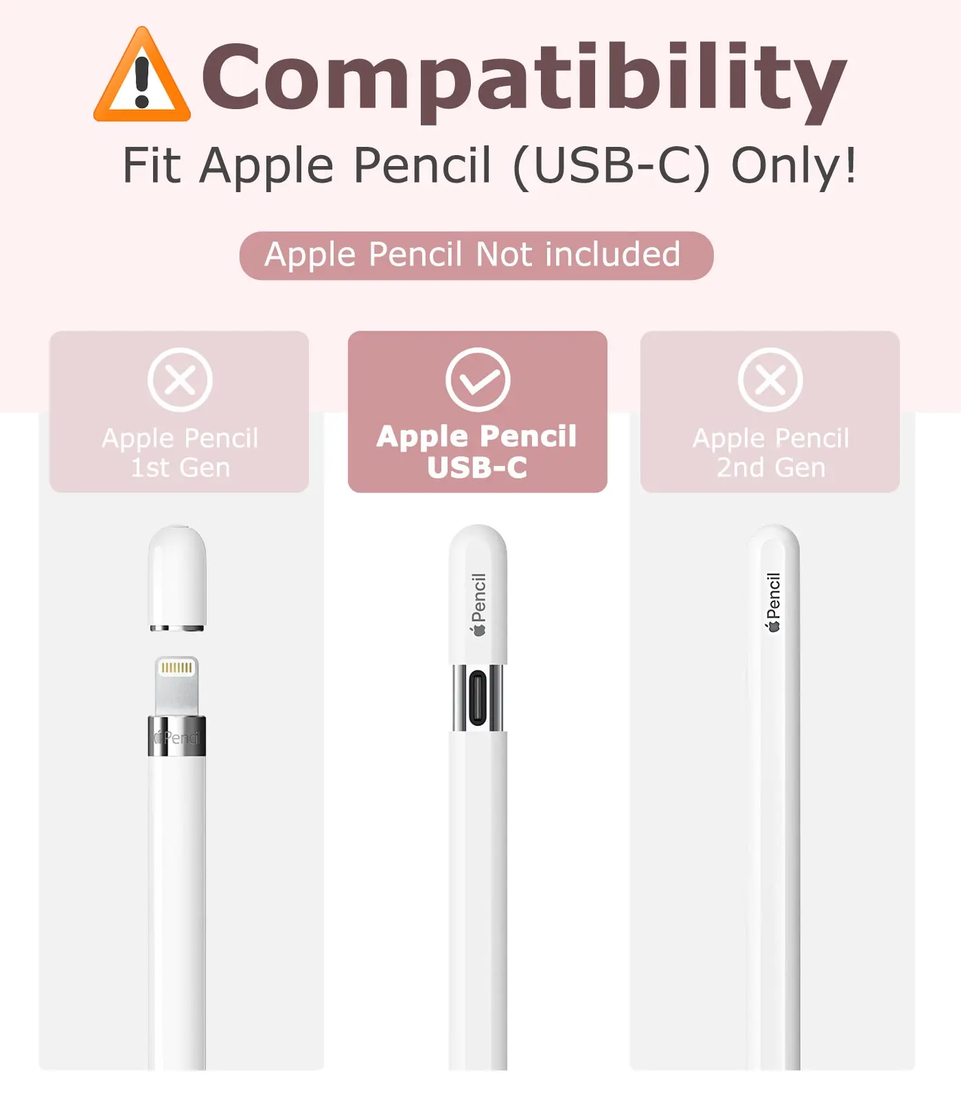 MoKo Pencil Sleeve for Apple Pencil  (USB-C) Case,Protective Skin Cover,Anti Lost Caps & USB-C Charging Available,Pencil Holder