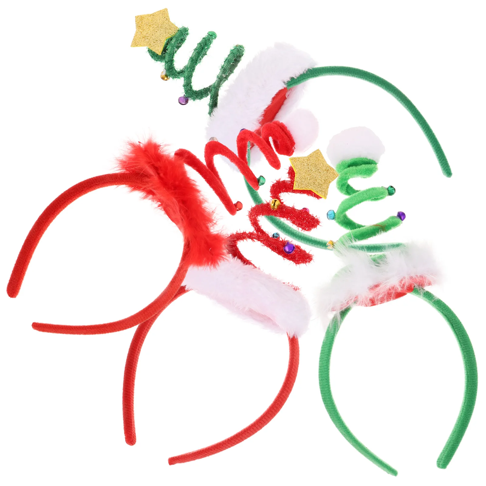 

4pcs Christmas Tree Headb Sequins Fabric Polyester Hair Accessories Elegant Fashionable Christmas Party Favor Supply Cosplay