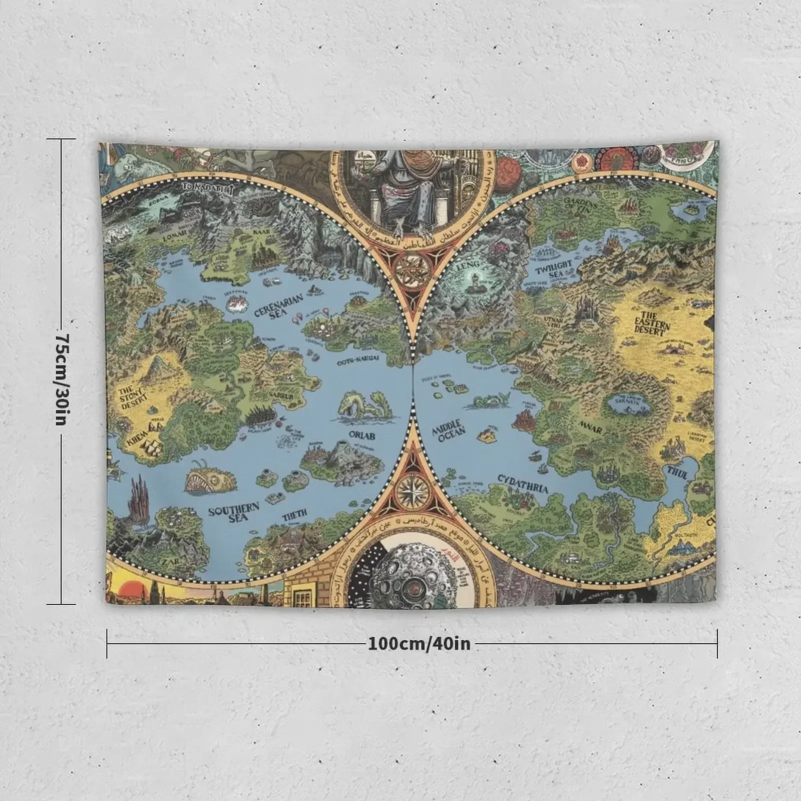 HP Lovecraft Dreamland Map Tapestry Home Decorators Wall Decorations Tapestry