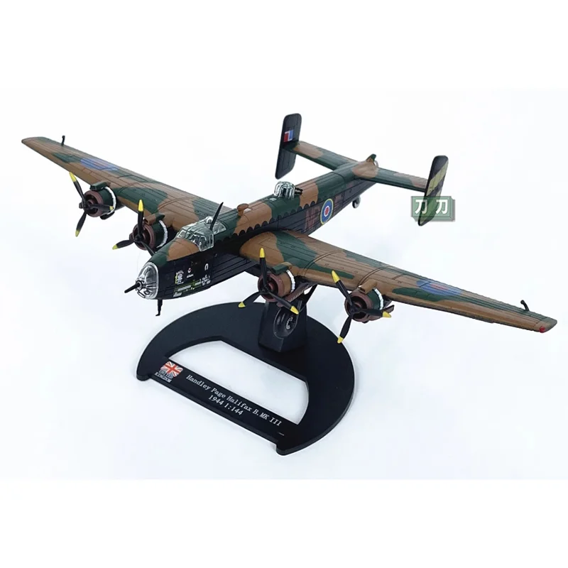 Pressofuso In Scala 1/144 Britannico Halifax Bomber Modello In Lega Modello di Caccia Finitura PIANES Collezione Decorazione Display Regalo Per Bambini