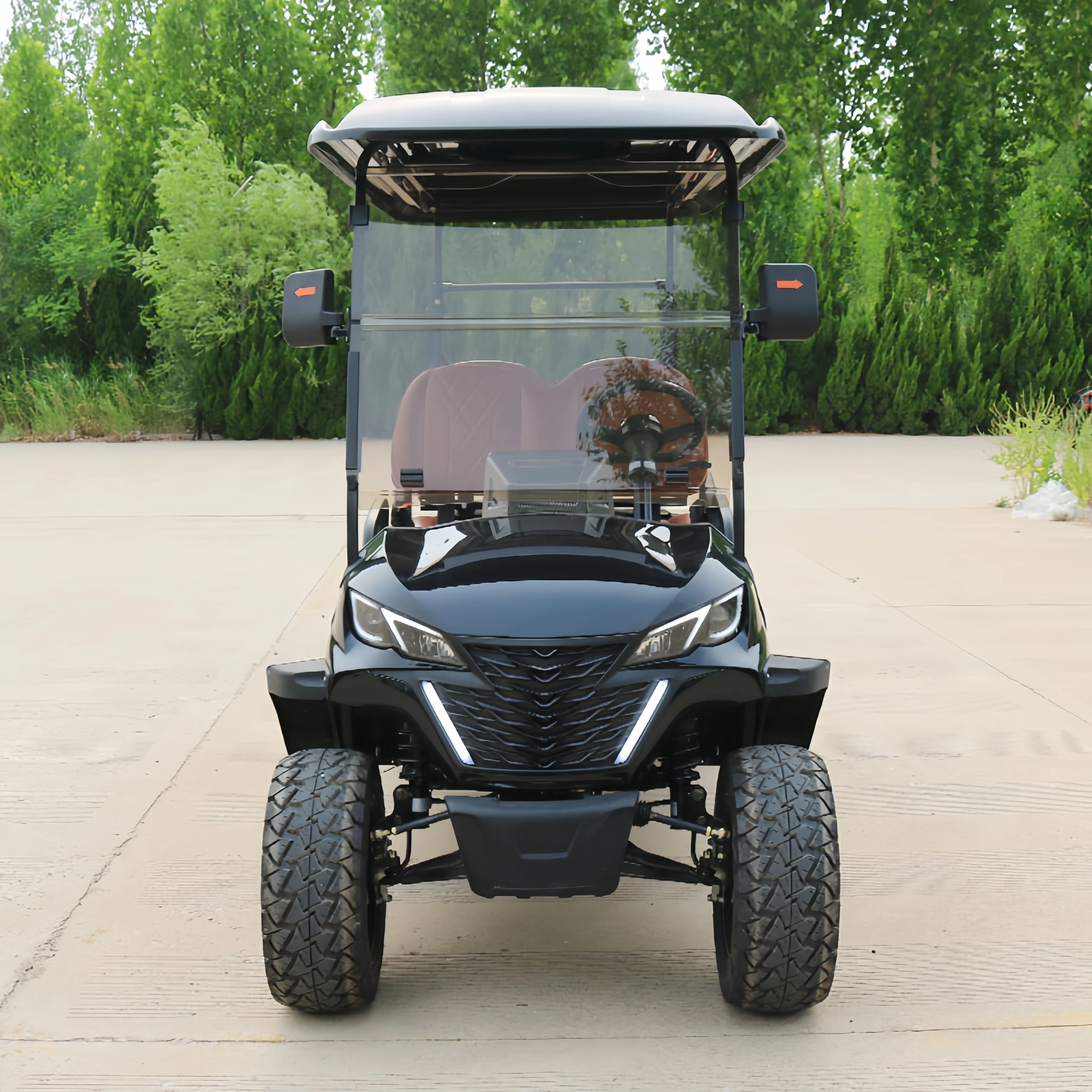 New Energy 4 Seater Customized 5KW AC Motor Lithium Ion Battery 25mph Lifted Off Road Electric Golf Carts