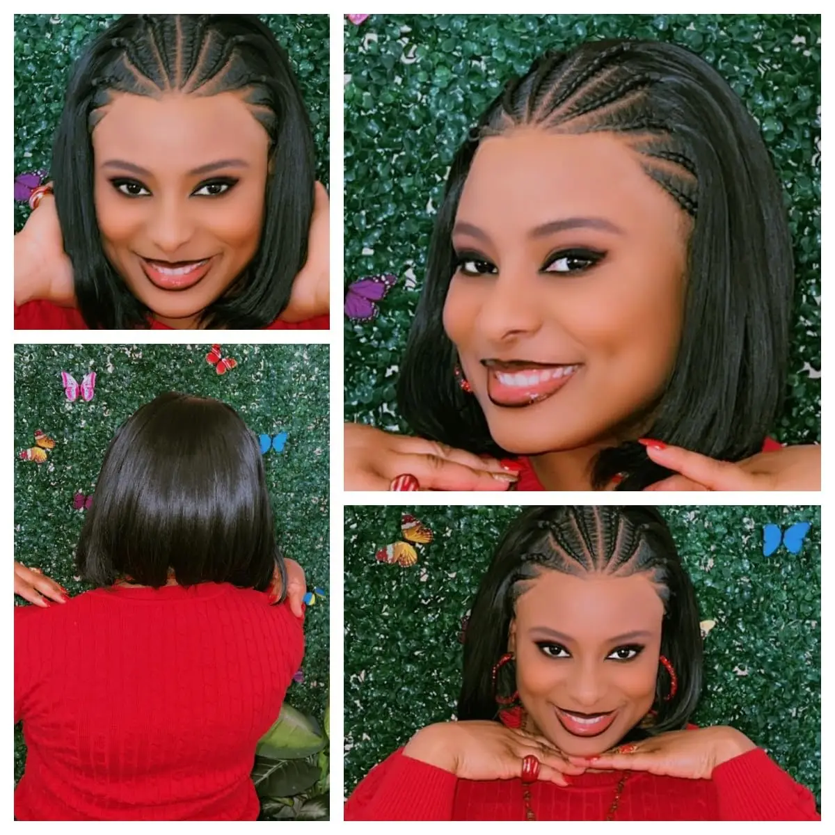 Wig Rambut Bob Manusia Renda Depan Transparan HD 13X4 Wig Tanpa Lem 18 Inci Hitam Alami Wig Keriting Rambut Manusia Wig Kepang