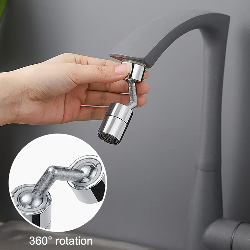 

Multifunctional Rotary Extension Faucet with Free Wrench Anti-splash Water Tap Nozzle Faucet Extender Bathroom Accessories