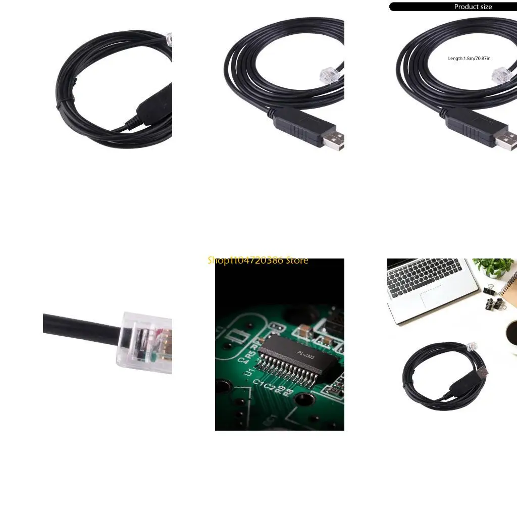 K0EA USB to RJ12 RS232 Virtual Serial Cable for Seamlessly and Fast  Data Transfer and Device Compatibility  180CM