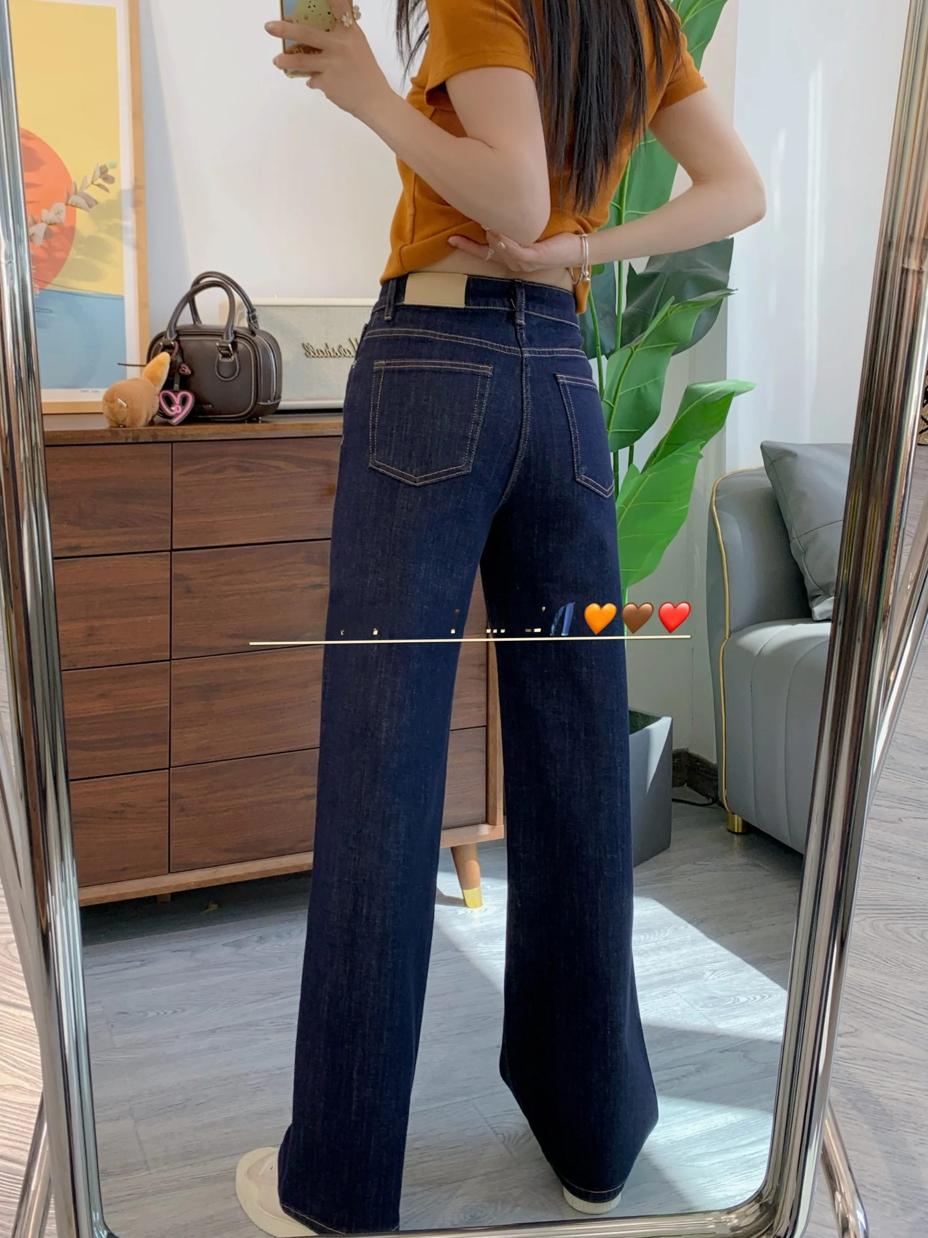 

Xiaofan Women's Straight Leg Jeans High Waist Cotton Denim Wide Leg Pants Elastic Comfortable Fit Casual High Quality