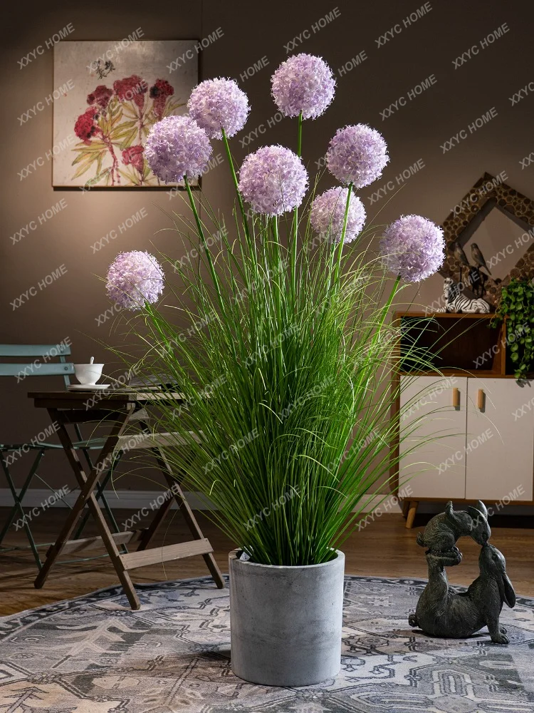 Simulation Hydrangea Reed Grass Green Plant Landscaping Plastic Bionic Fake Floriculture Plant Ornaments RoomDecorative Ornament