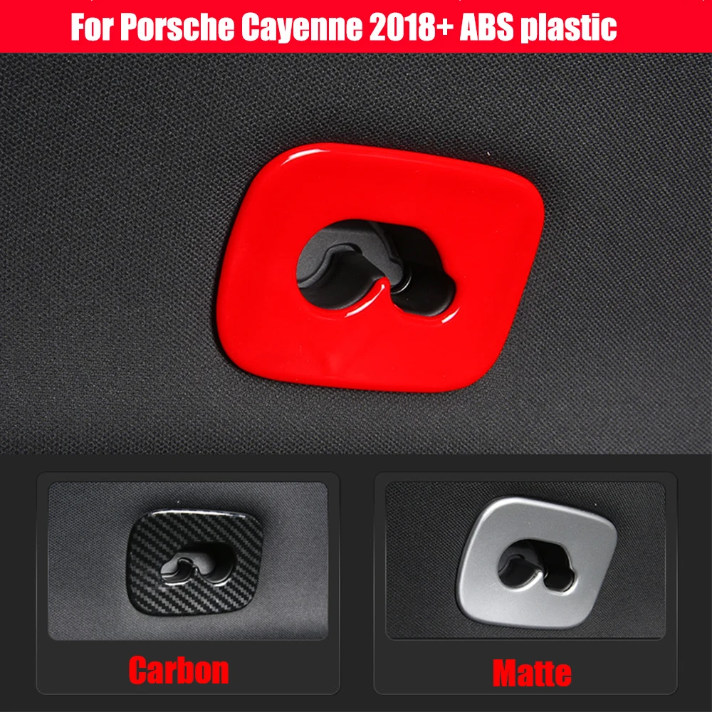 

For Porsche Cayenne 2018 2019 2020 2021 2022 ABS Carbon/red Car rear upper hook panel frame decoration Cover Trim Accessories