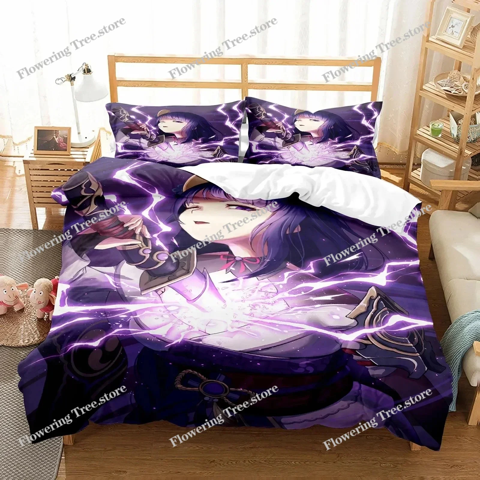 

3D Print Genshin Impact Anime Arataki Ltto Bedding Set Boys Girls Twin Queen King Size Duvet Cover Pillowcase Bed boys Adult