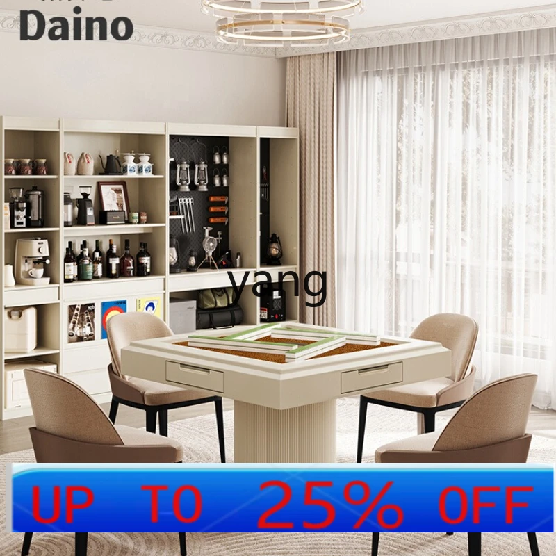 

LHcream style dining table mahjong table integrated household automatic mahjong machine chair set