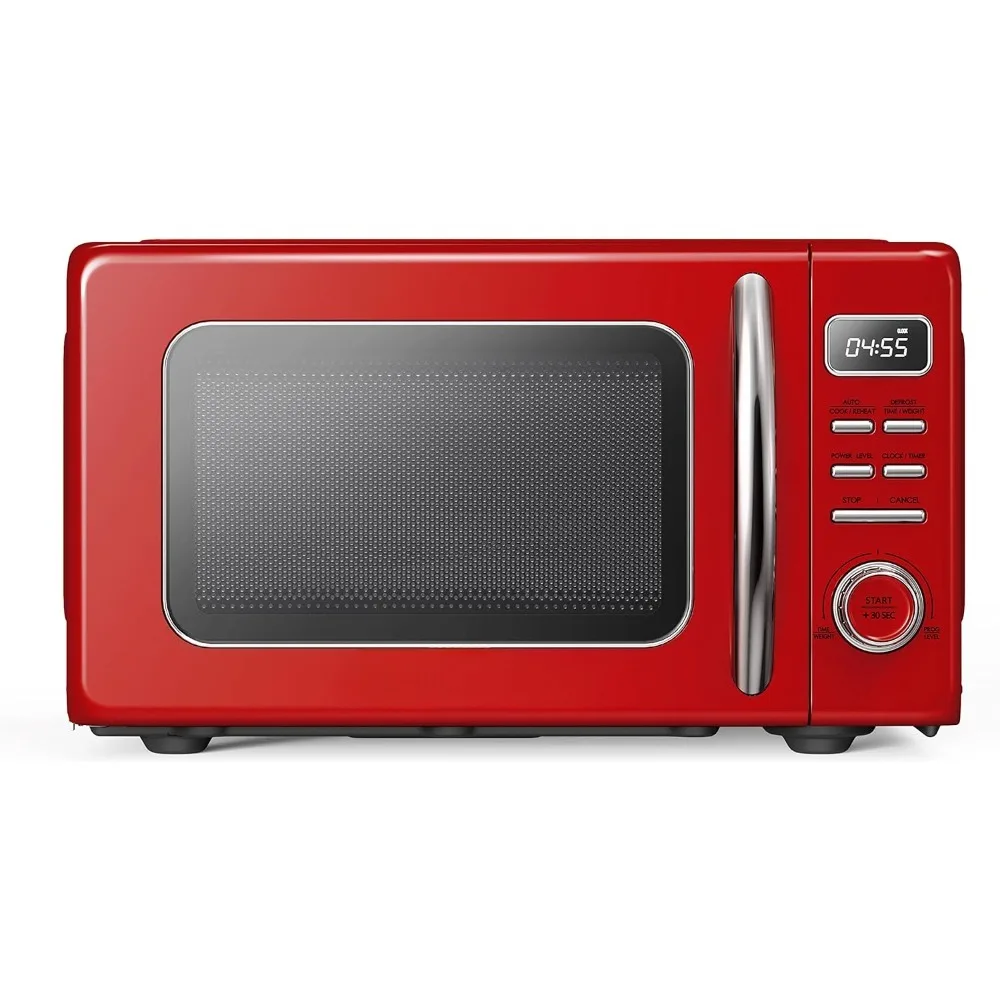 Oven Microwave dengan masak otomatis & penghangat, fungsi mulai cepat dan mudah dibersihkan, oven Microwave Desktop 0.7 Cu Ft