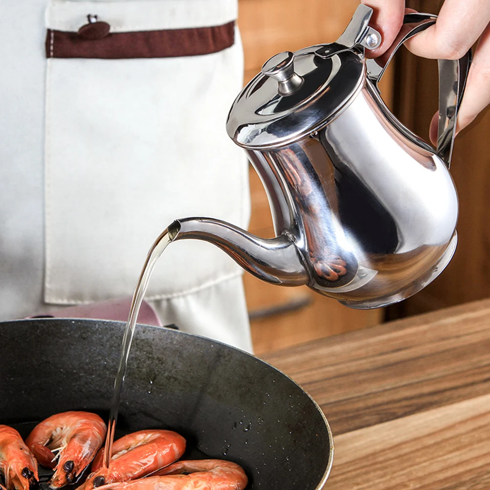 

Stainless Steel Oil Container Large Capacity Premium Material Long Spout Kitchen Vinegar Sauce Water Storage