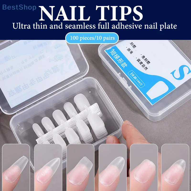 

100 шт./кор., накладные ногти, средний дизайн, матовая отделка, накладные ногти, маникюрный инструмент, наращивание, пресс на ногтях