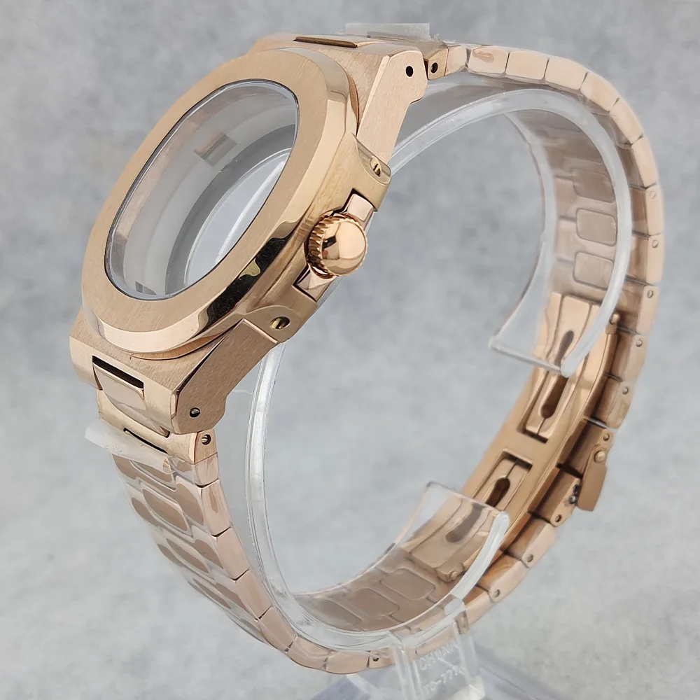 스테인레스 스틸 사파이어 유리 방수 시계 케이스, 나비 버클 스트랩, NH35 NH36 무브먼트에 적합, 41mm 케이스