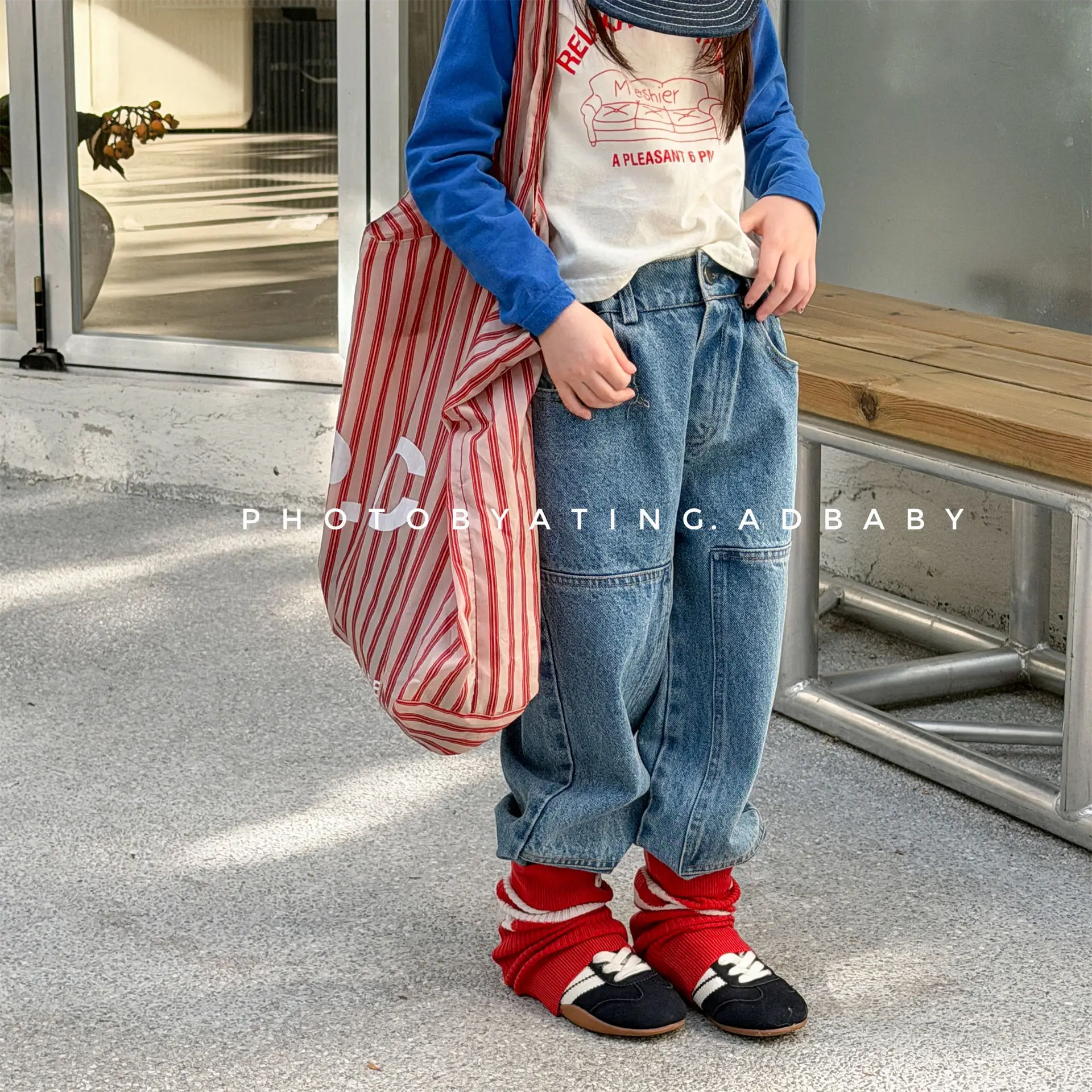 2026 Autumn New Children Loose Jeans Solid Girls Casual Pants Baby Boys Denim Harem Pants Toddler Trousers Kids Clothes