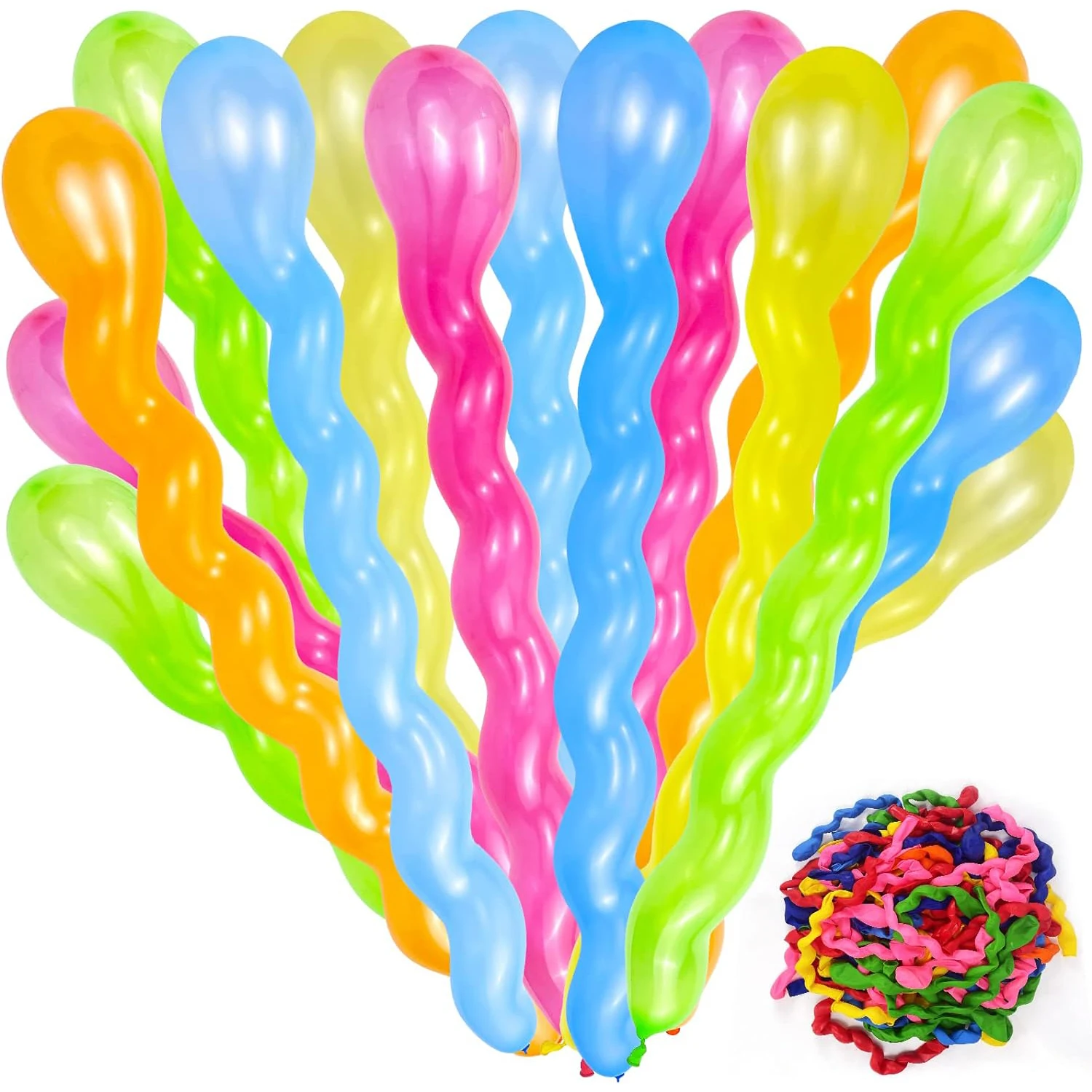 10/50 Latex-Spiralballons, einzigartig gefärbte, gedrehte Ballons, Dekorationen für Geburtstage, Hochzeiten, Feiertage und Partys – Detail 7