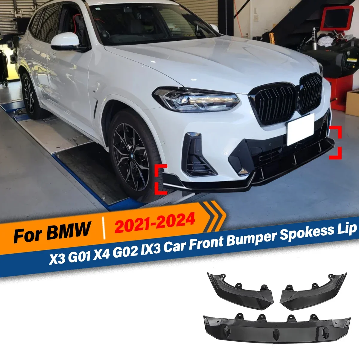 Для Bmw X3 G01 X4 G02 IX3 20d 30i 30d M40i M40d 2021 2022 2023 2024 M Performance Передний бампер Сплиттер Губный спойлер Передняя лопата