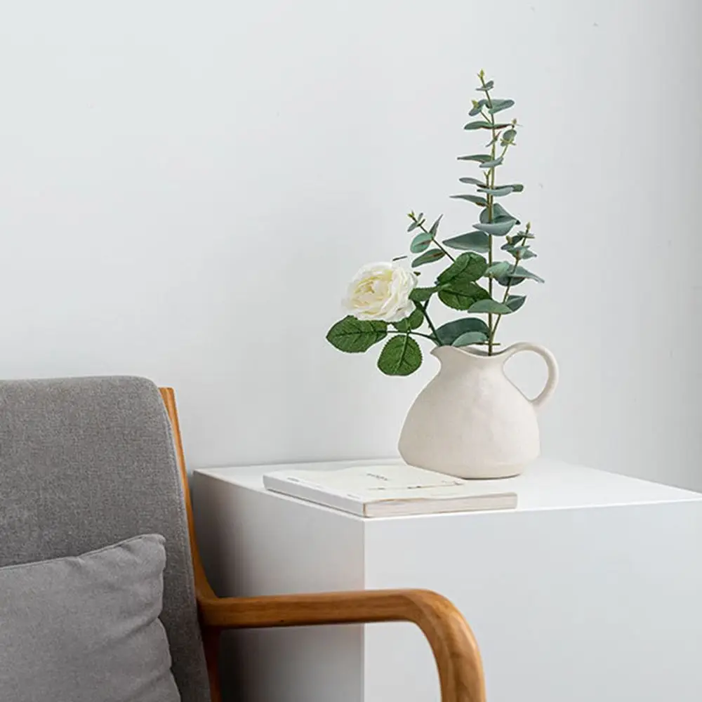 Creativity Country Style Desktop Vase Vintage White Jug Vase Garden Watering Ceramic Kettle Flower Vase Pot Home Decor Crafts