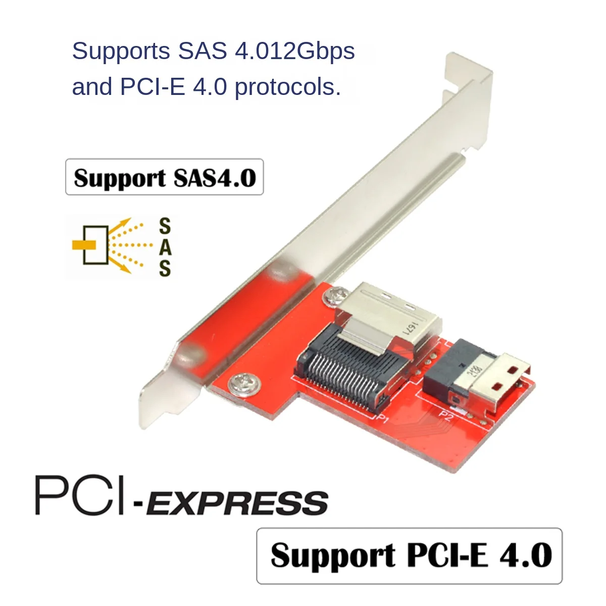 Slimline PCI-Express 4.0 Kartu Adaptor SF-045 - SFF-8654 Ke Mini SAS SFF-8087 PCBA Wanita dengan Braket untuk Ekspansi Penyimpanan