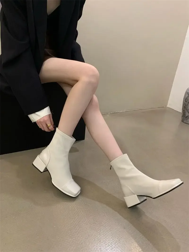 

Женские ботильоны на молнии, мокасины, ботильоны, популярные, удобные и элегантные осенние теплые туфли большого размера, новые женские короткие туфли